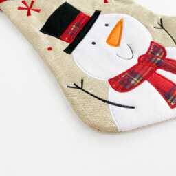 Personalized Christmas Stocking, Tartan & Burlap Stocking - thumbnail 4