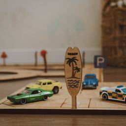 Montessori Educational Wooden Toy Road, Unique Gift For Kids, Personalized Baby Puzzle Garage, Christmas Wood Race Track Toddler - thumbnail 3