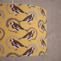 Goldfinch Print Lampshade - Handmade Cotton, Contemporary Home Lighting - thumbnail 2