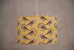 Goldfinch Print Lampshade - Handmade Cotton, Contemporary Home Lighting - thumbnail 1