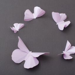 3D Wall Butterflies, Wisteria Purple Metallic Butterfly Silhouettes For Girls Room, Nursery, & Home Decor - thumbnail 2