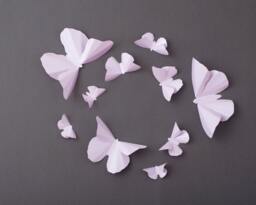 3D Wall Butterflies, Wisteria Purple Metallic Butterfly Silhouettes For Girls Room, Nursery, & Home Decor - thumbnail 1