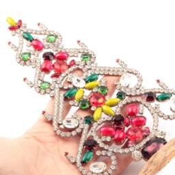 Czech Rhinestone Cabochon Christmas Tree Free Standing Ornament - thumbnail 2