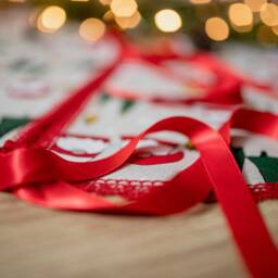 Christmas Tree Skirt With Dwarfs, Linen Skirt, Swedish Rustic Xmas Skirts, Accent Decor - thumbnail 2