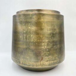 Handmade Xlarge Metal Pots, Vintage Gold, Retro Houseplant Pot, - D33cm, D46cm - thumbnail 2