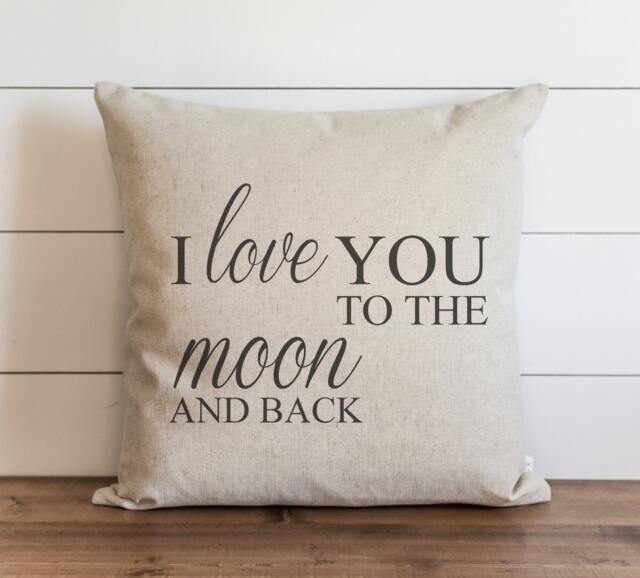 I Love You To The Moon & Back 20 X Pillow Cover // Everyday Throw Cushion Gift For Them Accent - image 1