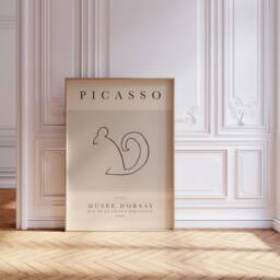 Picasso Squirrel Line Art Print Minimalist Animal Home Decor - thumbnail 3