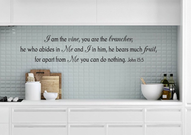 "Vinyl Wall Decal - John 155 ""I Am The Vine, You Are Branches..." - image 1