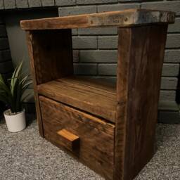 Scaffold Board Bedside Units Reclaimed Wood - thumbnail 2