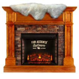 Faux Sheepskin Fireplace Mantle Scarf - White Christmas Garland