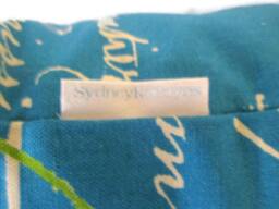 French Script Turquoise Decorative Pillow Cover. 20 - thumbnail 4
