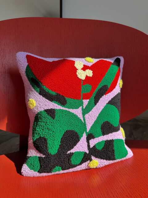 Made To Order, Hand Tufted Punch Needle Pillow Cover, Colorful Embroidered Cushion - image 1