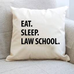 Law School Cushion, Student Gift, Eat Sleep Pillow Cover - 1134 - thumbnail 1