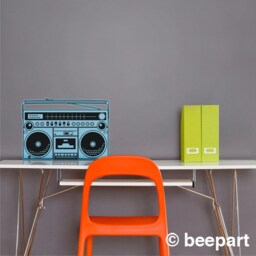 Boombox Wall Decal Retro 80S Vinyl Sticker - thumbnail 3