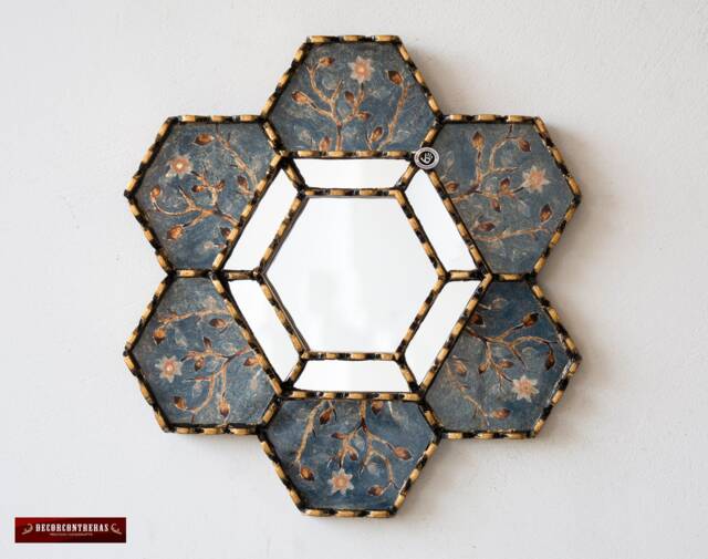 Handmade Hexagonal Small Wall Mirror 11.8 - image 1