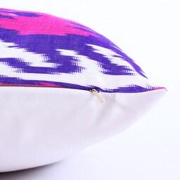Ikat Silk Velvet Pillow 16x24 - Handmade Boho Cushion Cover Turkish Home Decor Accent - thumbnail 3