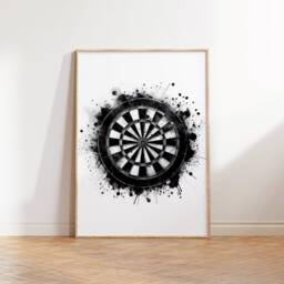 Darts Fan Gift - Set Of 3 Posters - Print Black Watercolour For Dad Game Room Prints Man Cave Wall Art - thumbnail 3