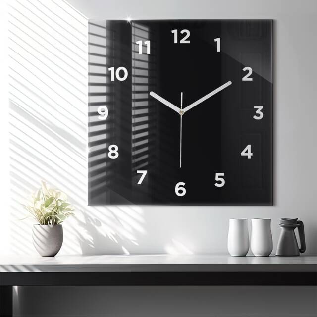 Single Color Personalized Glass Clock - Choose From 24 Variants Numbers Dial - image 1