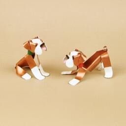 English Bulldog Tween Puppy Handmade Copper Sculpture, Miniature Collectible Figurine - thumbnail 2