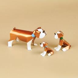 English Bulldog Tween Puppy Handmade Copper Sculpture, Miniature Collectible Figurine - thumbnail 4
