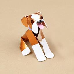 English Bulldog Tween Puppy Handmade Copper Sculpture, Miniature Collectible Figurine - thumbnail 3