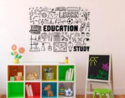 Education Wall Decal School Vinyl Sticker Library Classroom Home Interior Living Room Children Bedroom Removable Custom Stickers 1(Shl - thumbnail 1