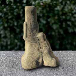 Concrete Couple Sculpture Cement Easter Island Figurine Japanese Face Decoration Handmade Moai Head Lover Gift Asian Decor Yard Art - thumbnail 4
