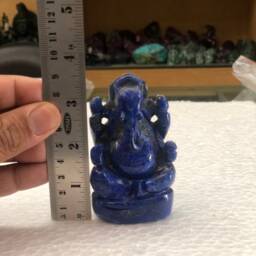 Lapis Lazuli Ganesha Statue, Small Stone Idol - thumbnail 3