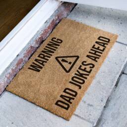 Warning Dad Jokes Ahead - Gift For Fathers Day Coconut Coir Doormat Bad Funny - thumbnail 2