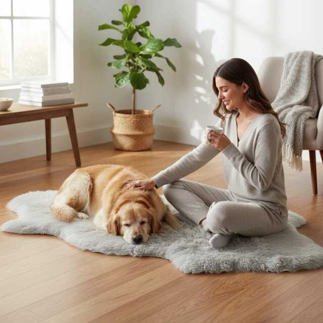 Brown Sheepskin Rug, Fluffy Wool Mat, Refurbished Decor, Genuine Animal Hide, Cozy Chair Throw, Boho Room Accent - image 1