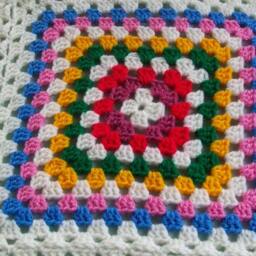 Large Granny Square Design Crochet Blanket - thumbnail 3