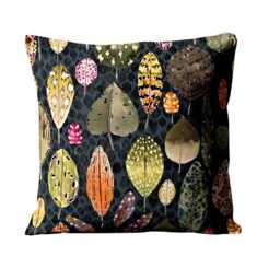 Designers Guild Tulsi, Aubergine, Pink, Orange & Grey Cotton Throw Pillow Cover, Home Decor