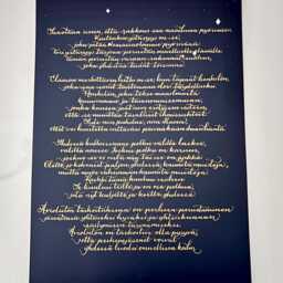 Gold Calligraphy On Navy Blue Cardstock - Custom Letter, Poem - thumbnail 3