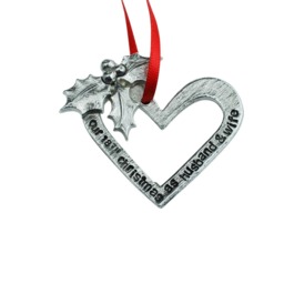 18 Year Anniversary Christmas Tree Ornament - Reads Our 18Th As Husband & Wife - thumbnail 2