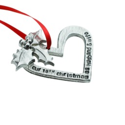 18 Year Anniversary Christmas Tree Ornament - Reads Our 18Th As Husband & Wife - thumbnail 3
