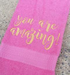 You Are Amazing Sweat Towel, Gym Personalized Hand Embroidered Towel Gifts, Sports Fitness Exercise Towels - thumbnail 1