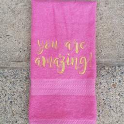 You Are Amazing Sweat Towel, Gym Personalized Hand Embroidered Towel Gifts, Sports Fitness Exercise Towels - thumbnail 2