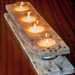 Rustic Wooden Votive Candle Holder, Table Centerpiece, Gift For Any Occasion - thumbnail 4