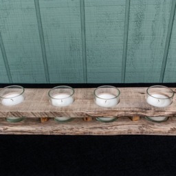 Rustic Wooden Votive Candle Holder, Table Centerpiece, Gift For Any Occasion - thumbnail 2