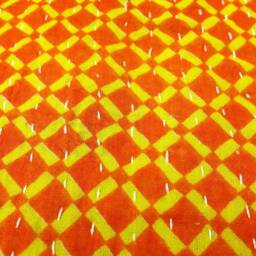 Kantha Quilt Indian Cotton Bedspread , Bedding , Bed Cover, Twin Size Bedding - thumbnail 4