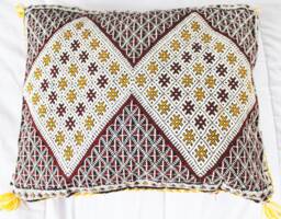 "Vintage Moroccan Kilim Pillow Cushion Cover, Handmade Double Face 22"" X 17"