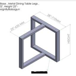 Brass Trestle Table Legs - Modern Dining Legs, Customizable Sizes, Set Of 2 - thumbnail 3