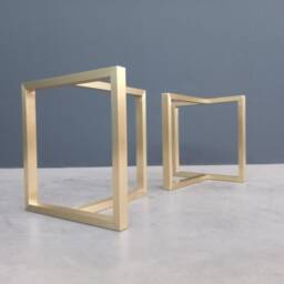 Brass Trestle Table Legs - Modern Dining Legs, Customizable Sizes, Set Of 2 - thumbnail 4