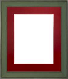 Tuscany Green Wood Picture Frame With Red Mount Gallery Style