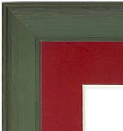 Tuscany Green Wood Picture Frame With Red Mount Gallery Style - thumbnail 2
