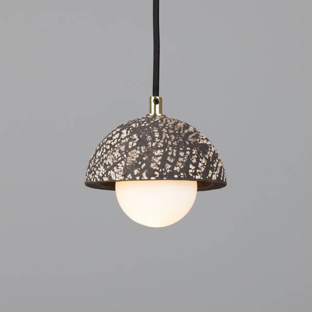 Ferox Small Ceramic Dome Pendant Light Black Clay 5.5 - image 1