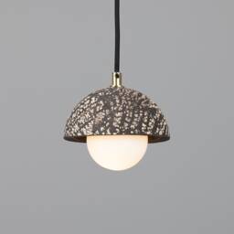 Ferox Small Ceramic Dome Pendant Light Black Clay 5.5 - thumbnail 1