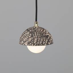 Ferox Small Ceramic Dome Pendant Light Black Clay 5.5 - thumbnail 3