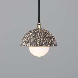 Ferox Small Ceramic Dome Pendant Light Black Clay 5.5 - thumbnail 2