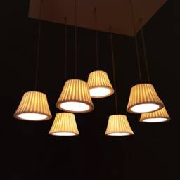 Handmade Porcelain Pendant Lamp Pleated 7-Light Chandelier - thumbnail 4